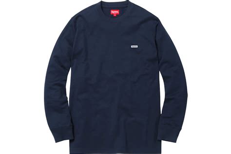 supreme metallic box logo l/s tee navy|Supreme Box Logo L/S Tee .